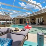 Private heated pool and tropical outdoor area at Coconut Cabana Stuart, Florida